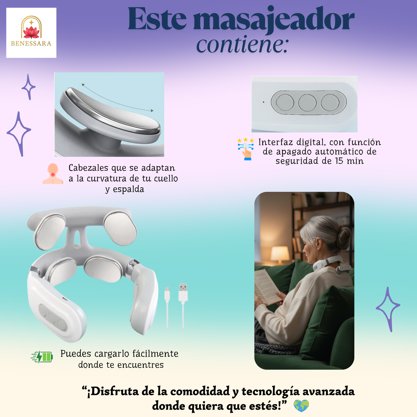 Masajeador Cervical portátil para Cuello y Hombros
