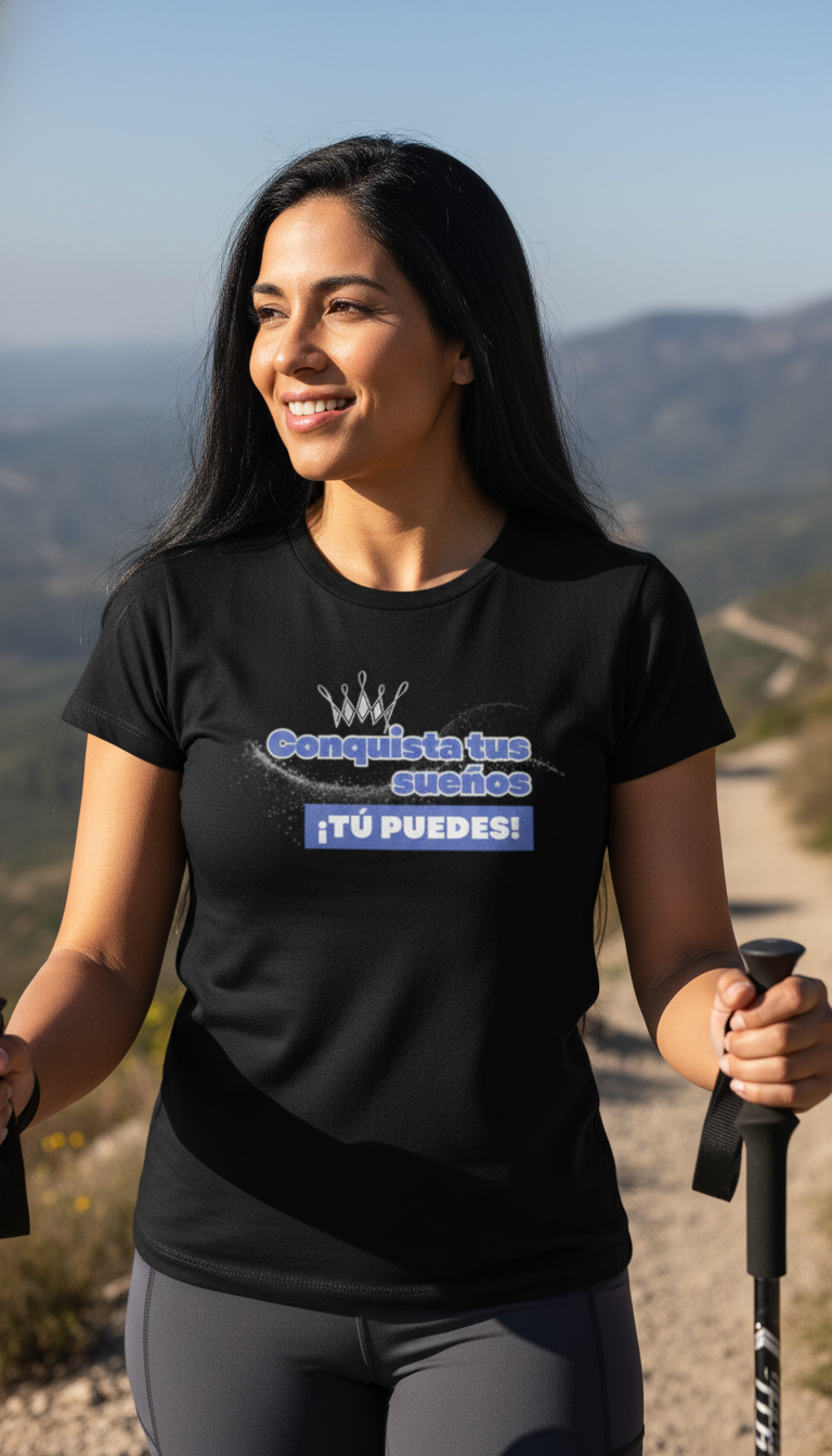 Camiseta para damas "Conquista tus sueños. Tú puedes"