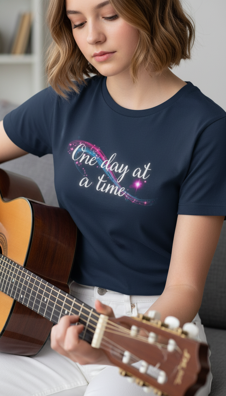 Camiseta para damas "One day at a time"