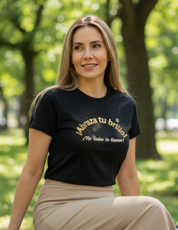 Camiseta para dama "Abraza tu brillo. No todos lo tienen"