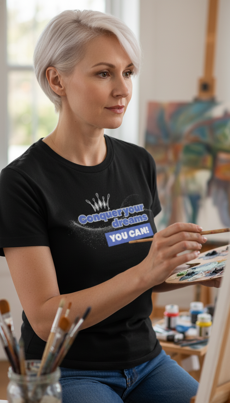 Camiseta para damas "Conquer your dreams. You can"