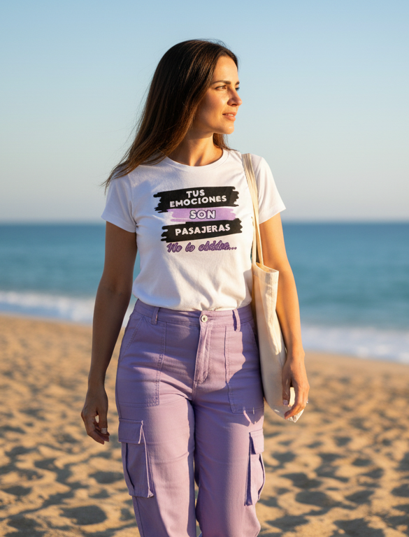 Camiseta para damas "Tus emociones son pasajeras. No lo olvides"