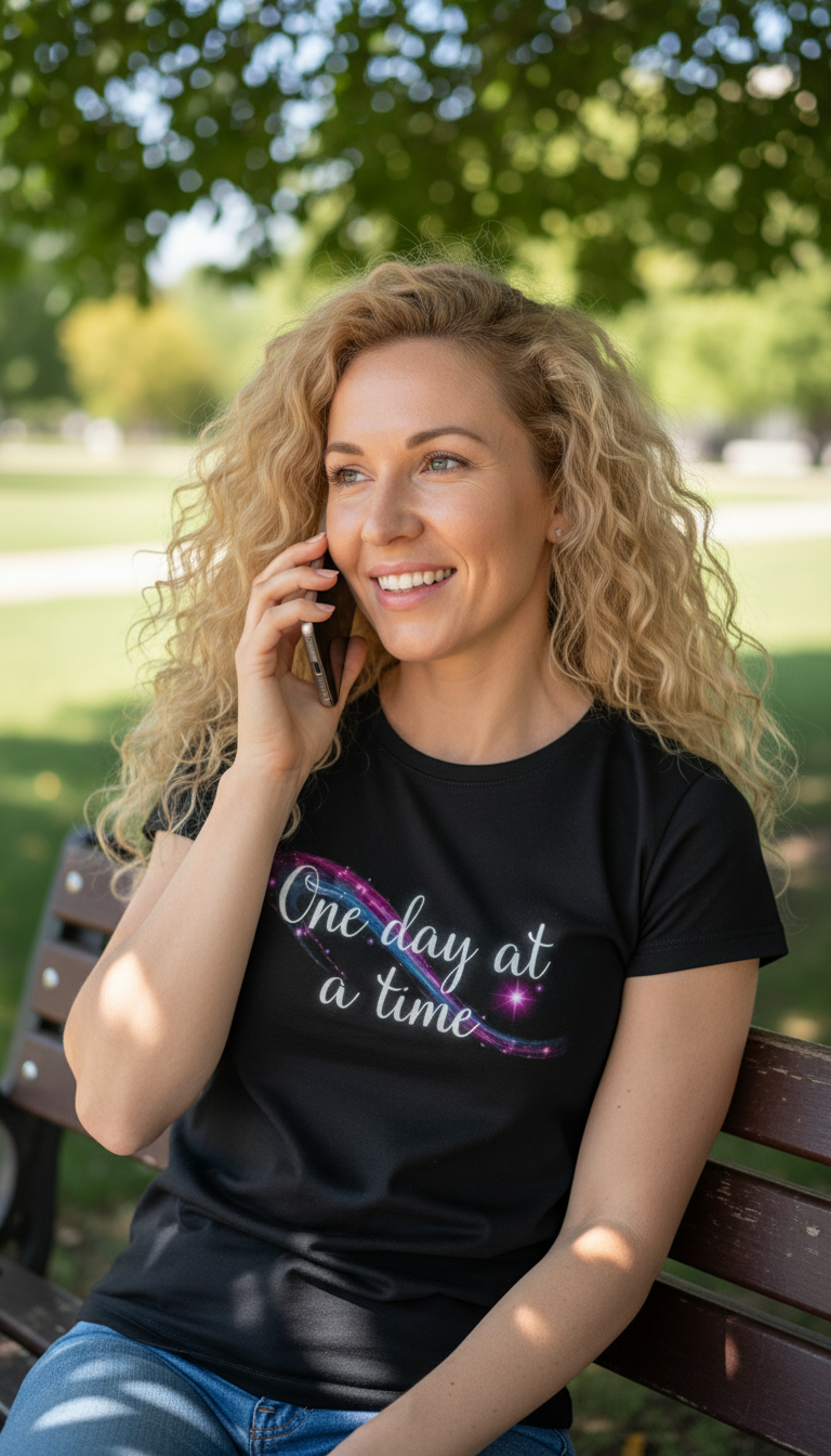 Camiseta para damas "One day at a time"