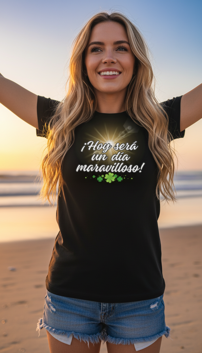 Camiseta para dama "Hoy será un día maravilloso"