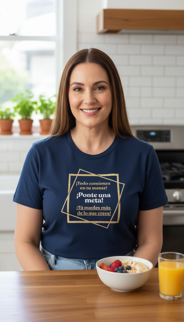 Camiseta para damas "Todo comienza en tu mente. Ponte una meta. Tú puedes más de lo crees"