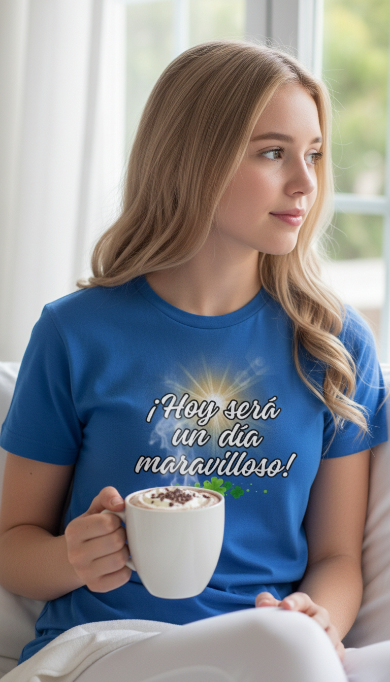 Camiseta para dama "Hoy será un día maravilloso"