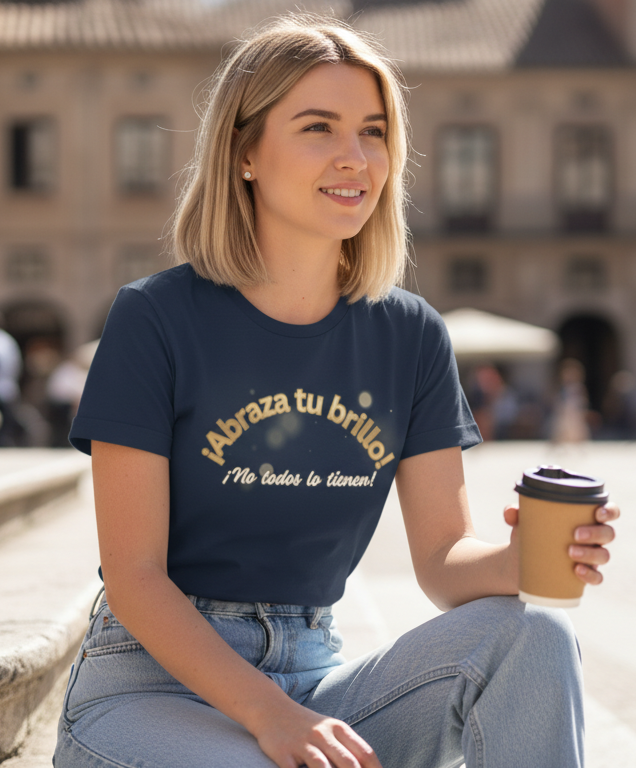 Camiseta para dama "Abraza tu brillo. No todos lo tienen"
