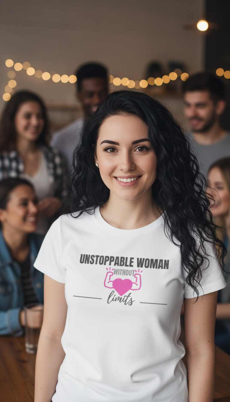 Camiseta para damas "Unstoppable woman without limits"