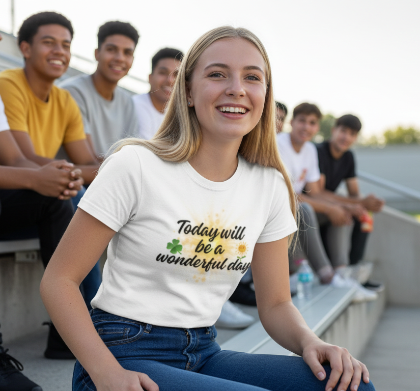 Camiseta para damas "Today will be a wonderful day"