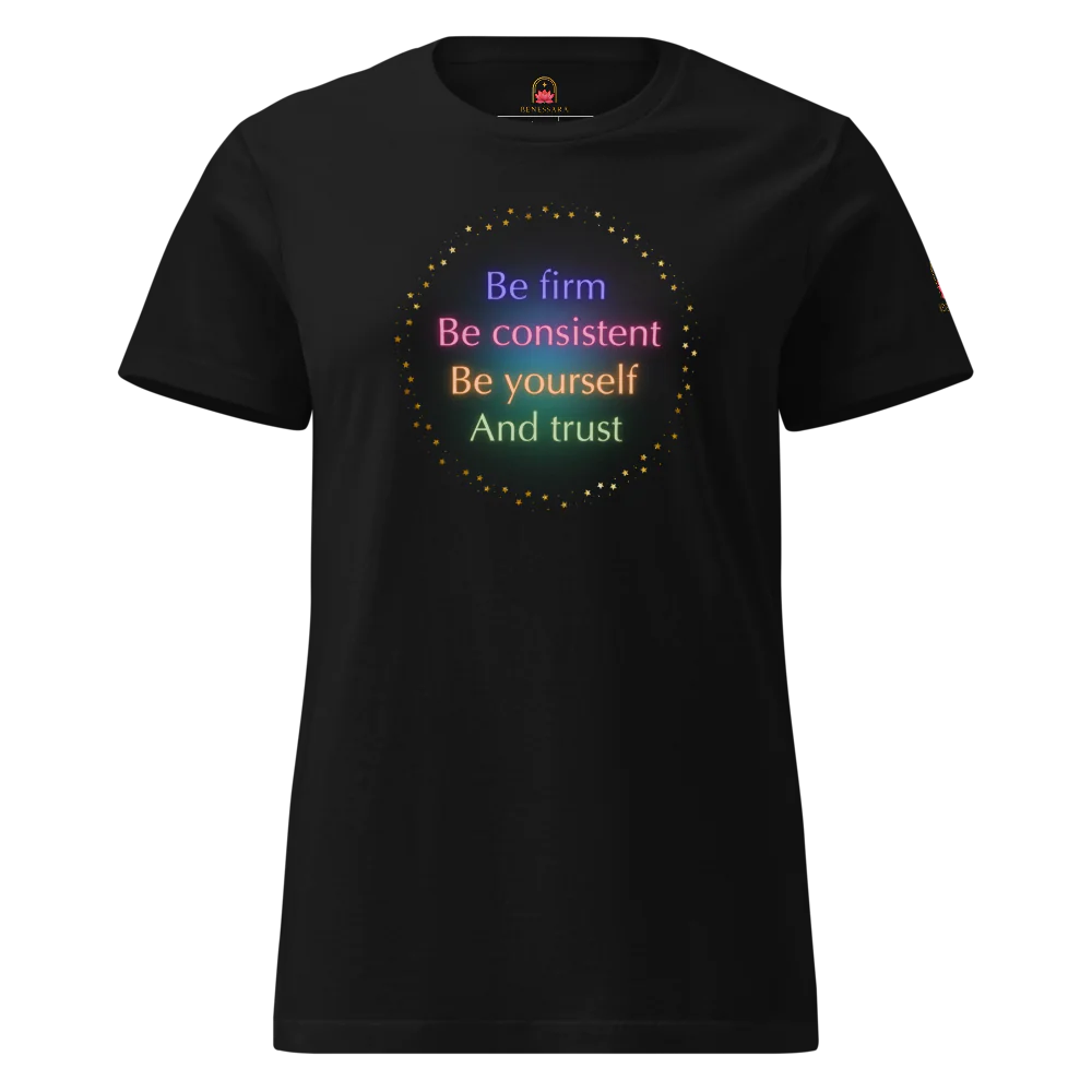 Camiseta para damas "Be firm. Be consistent. Be yourself. And trust"