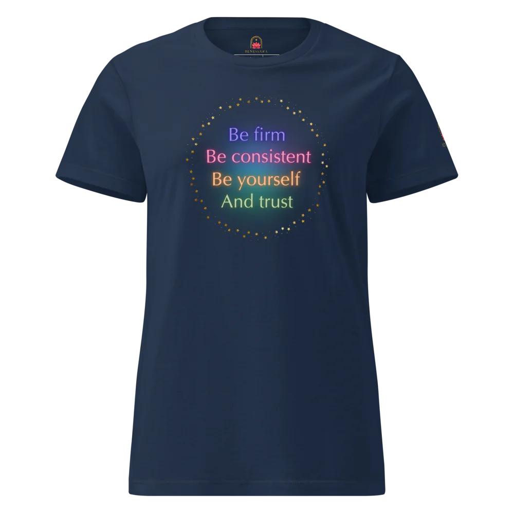 Camiseta para damas "Be firm. Be consistent. Be yourself. And trust"