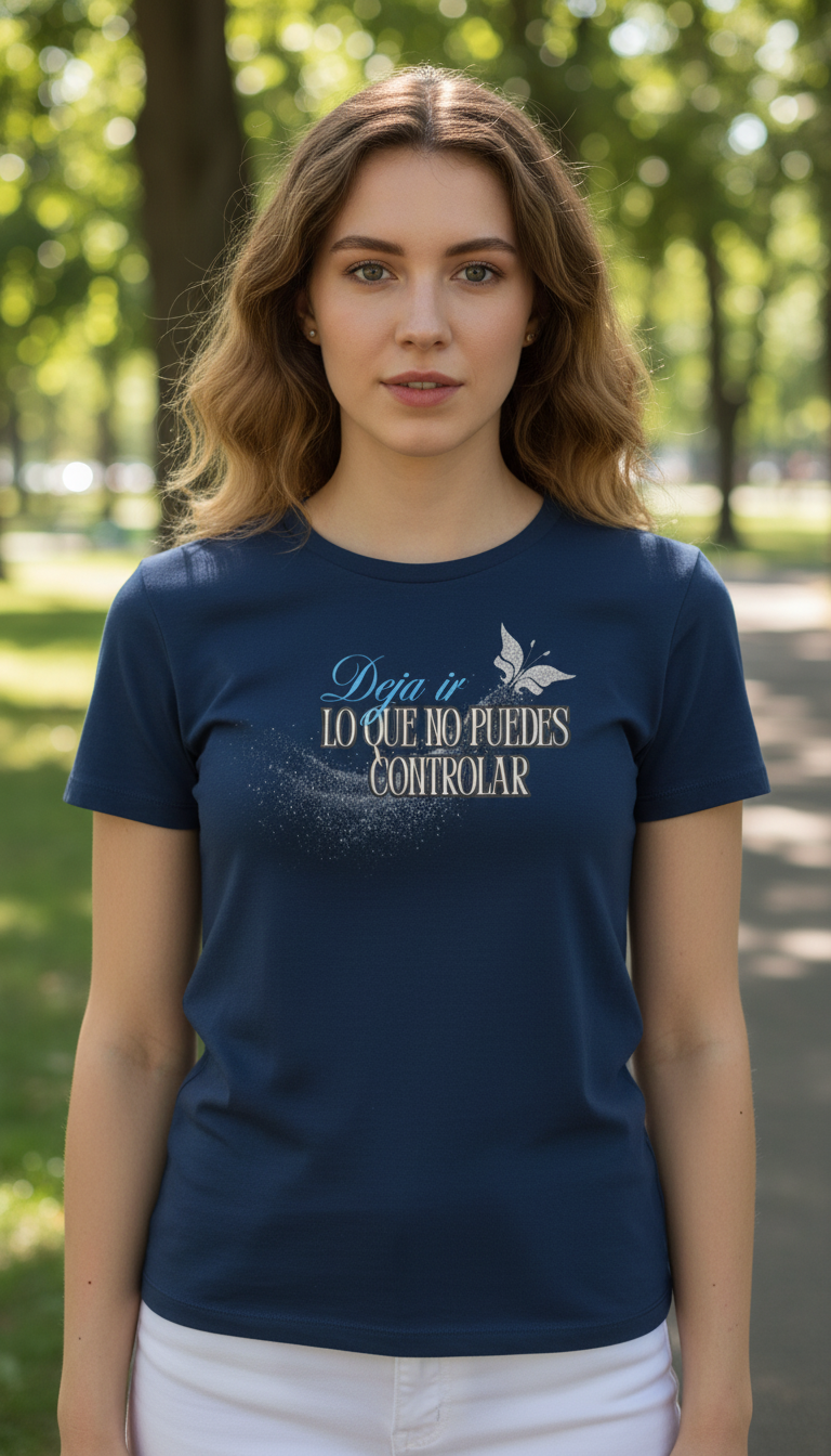 Camiseta para damas "Deja ir lo que no puedes controlar"