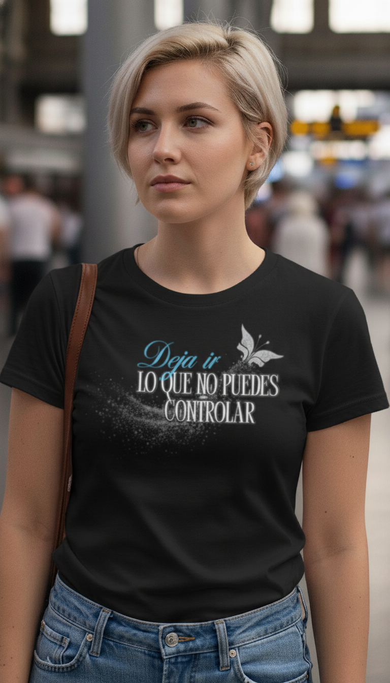 Camiseta para damas "Deja ir lo que no puedes controlar"