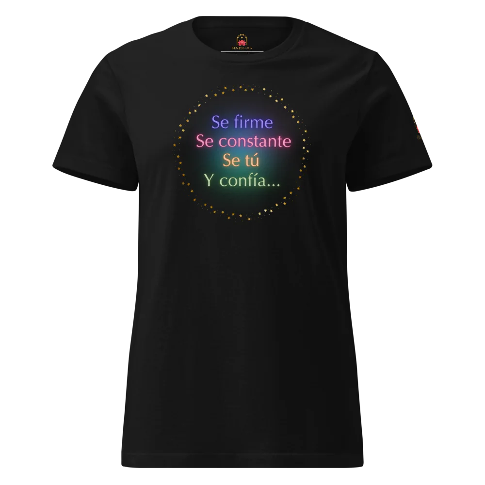 Camiseta para dama "Se firme. Se constante. Se tú. Y confía"