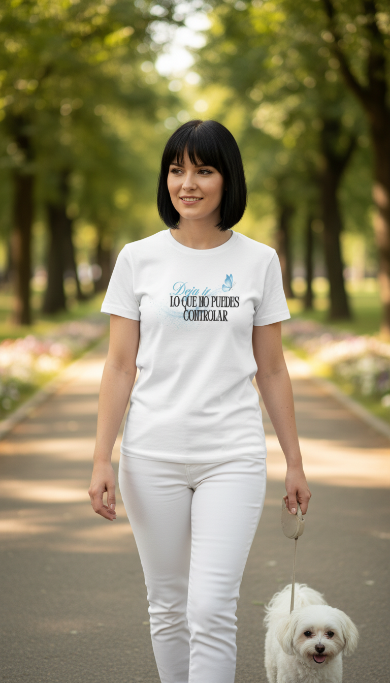 Camiseta para damas "Deja ir lo que no puedes controlar"