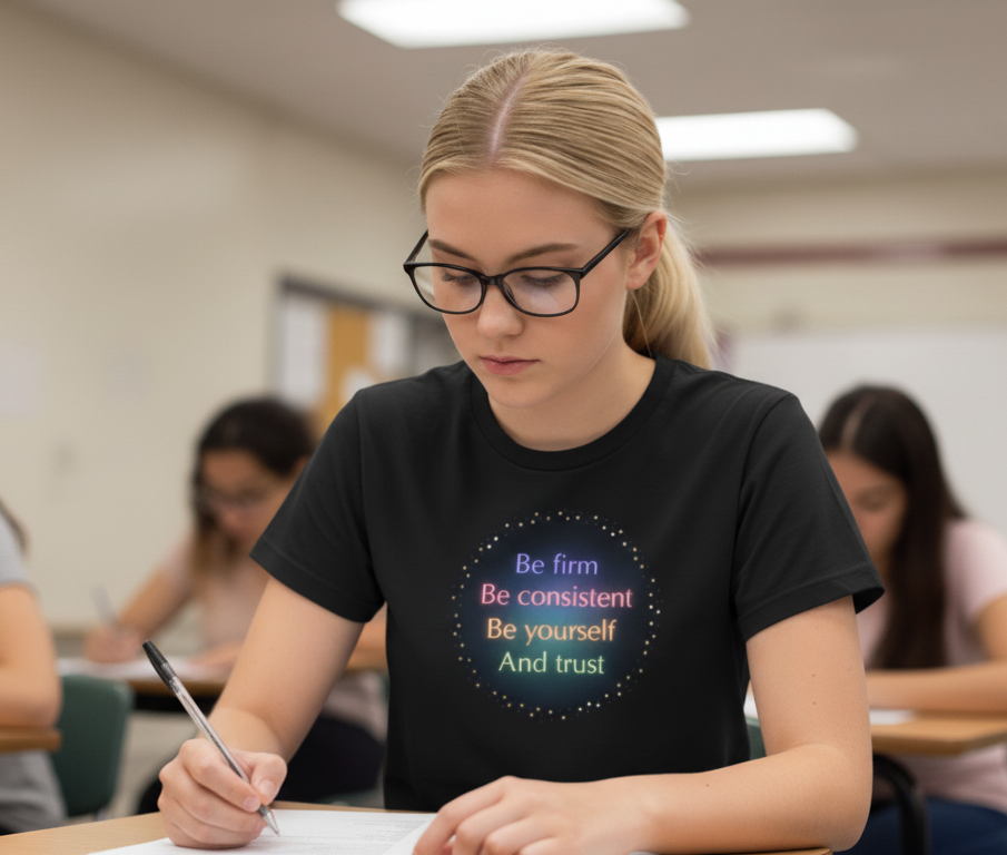Camiseta para damas "Be firm. Be consistent. Be yourself. And trust"