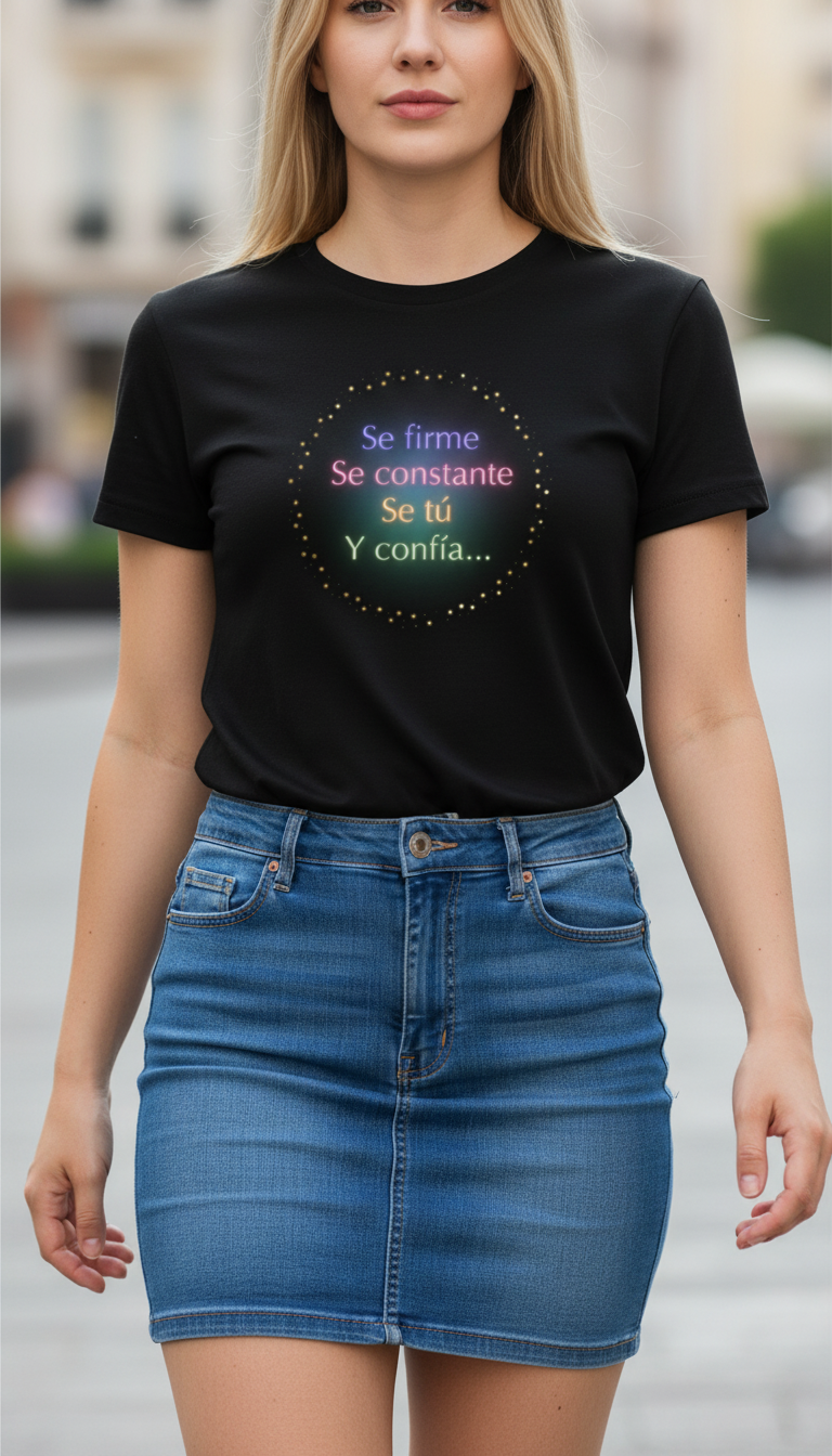 Camiseta para dama "Se firme. Se constante. Se tú. Y confía"